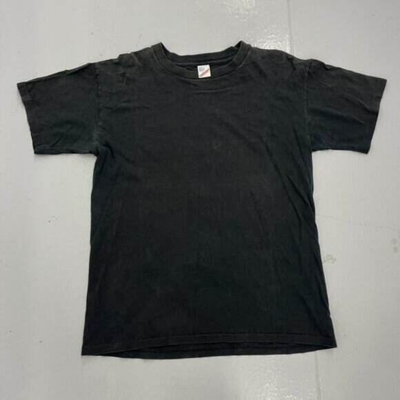 Vintage 80s Duke Black Blank Cotton T-Shirt - Picture 1 of 3